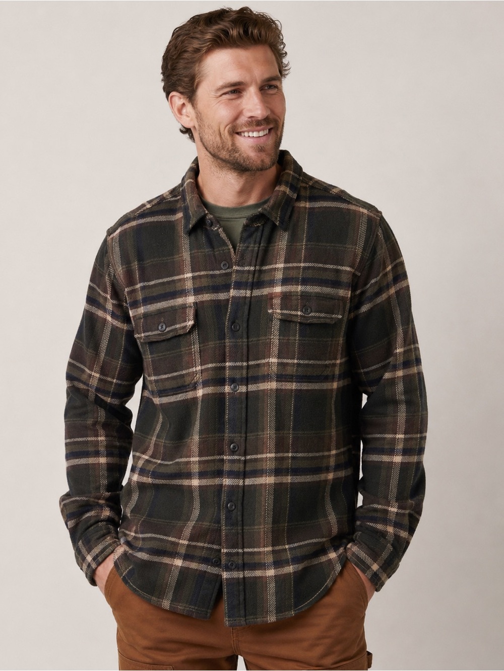 Orvis Heavyweight‎ Plaid Flannel Workwear Shacket Size Large